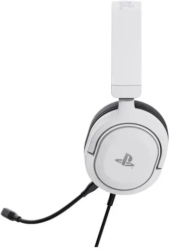 Trust Gaming Headset GXT 498W Forta Offiziell Lizenziert für Playstation 5, Nachhaltig, PS4 / PS5 Headset, 1,2 m Kabel, Abnehmbares Mikrofon, Verstellbarer Kopfbügel, Over-Ear Kopfhörer, Weiß