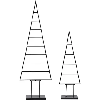Dekobaum MY HOME "Maischa, Weihnachtsdeko aus Metall", schwarz, B/H: 34cm x 90cm & 50cm x 152cm, Eisen, Dekofiguren, Weihnachtsbaum zum individuellen Dekorieren