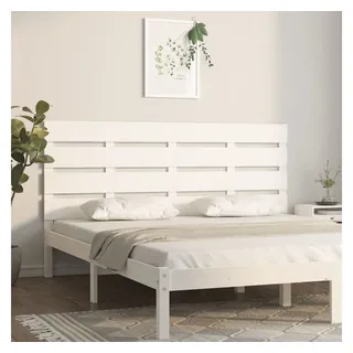 vidaXL Kopfteil Weiß 140x3x80 cm Massivholz Kiefer