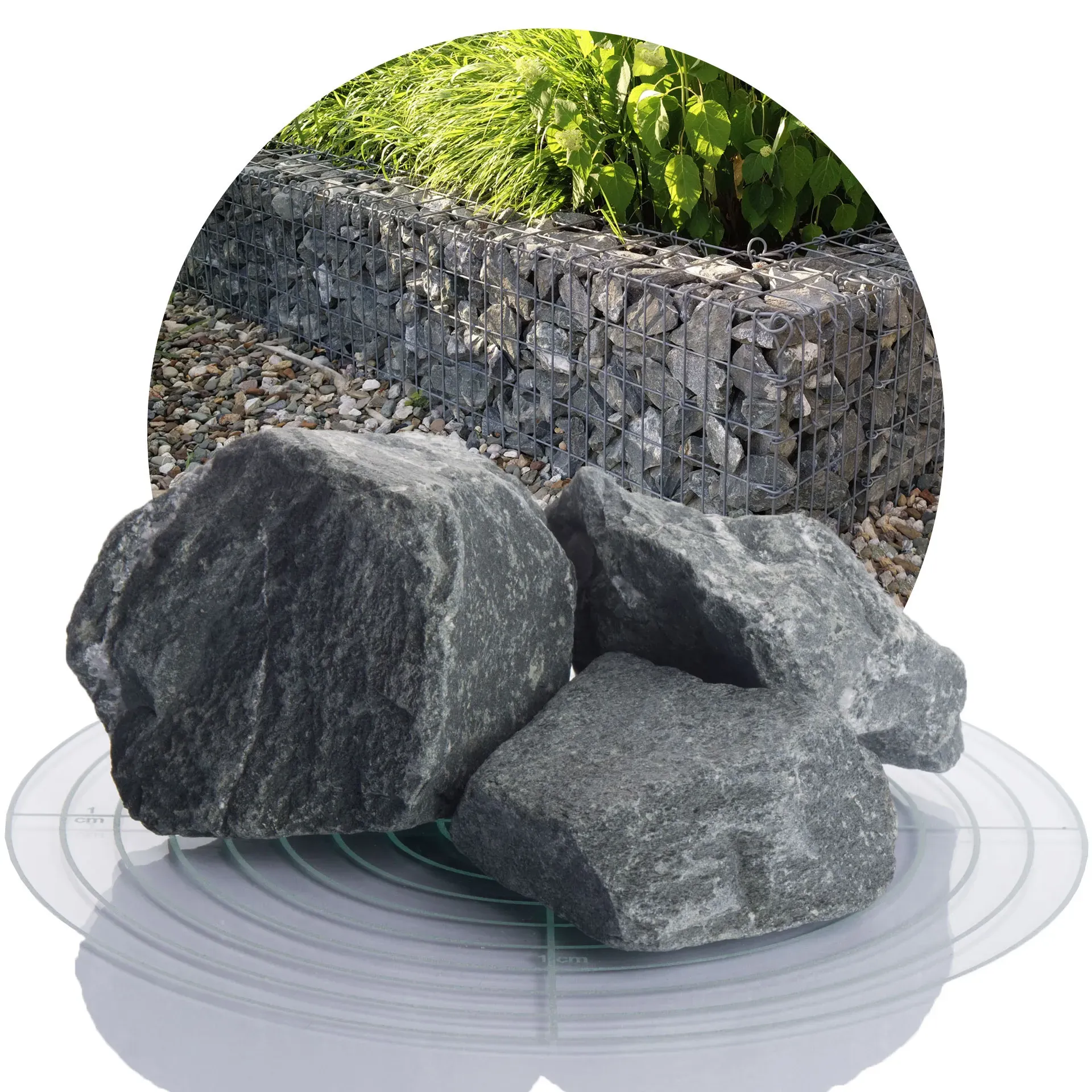 Diabas Gabionensteine grau 60-120 mm - 25 kg Sack