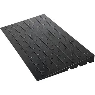 Vevor Schwellenrampe aus Gummi, Türschwellenrampe mit 7,6 cm-Anstieg, 3-Kanal-Kabelabdeckung, abgewinkelter Einstieg aus Gummi mit einer Tragfähigkeit von 997,9 kg für Rollstühle und Roller