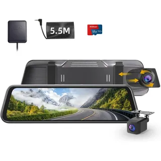 webeqer 70mai 2.7K Spiegel Dashcam mit 1080P Rückfahrkamera, Dashcam Auto Vorne Hinten 9.35'' IPS TouchScreen, Autokamera 138° Weitwinkel