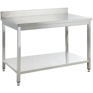 GastroHero Arbeitstisch 140x60 cm mit Grundboden und Aufkantung