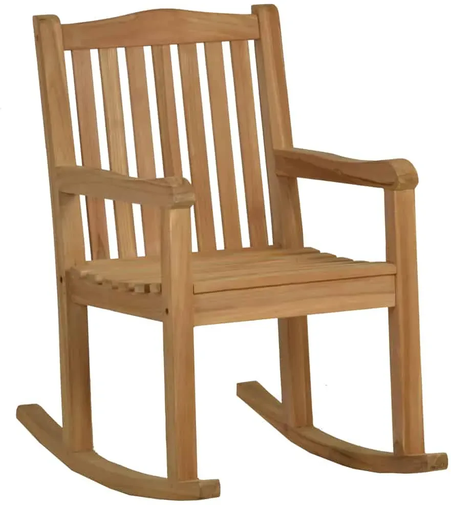 Teak Schaukelstuhl Massivholz Teak