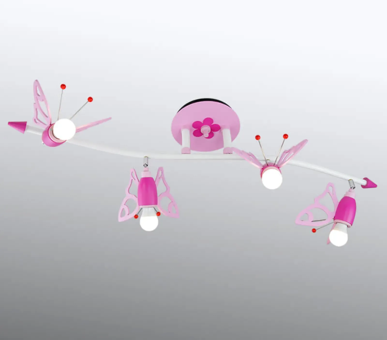 Elobra Deckenlampe Falter, dimmbar, violett / pink / rose, für Kinderzimmer, Holz, Deckenlampe - 100 cm - 20 cm - 25 cm