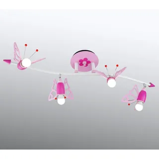 Elobra Deckenlampe Falter, dimmbar, violett / pink / rose, für Kinderzimmer, Holz, Deckenlampe - 100 cm - 20 cm - 25 cm