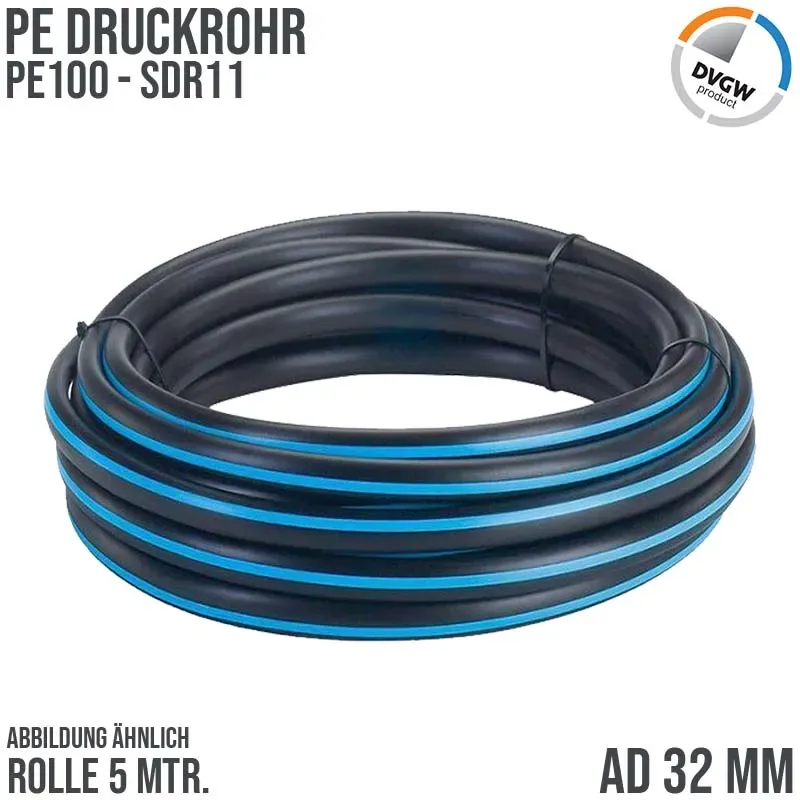 32 x 3,0 mm PE PP Rohr HD Druckrohr Trink Brauch Wasser PE 100 DVGW SDR 11 PN 12...