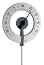 LOLLIPOP Design-Gartenthermometer XXL Outdoor-Thermometer Alu/anthrazit, schwarzer Zeiger