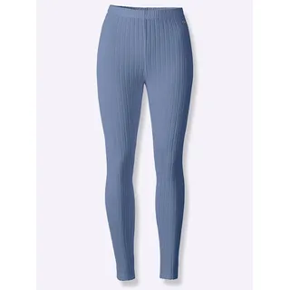 Leggings FEEL GOOD, Damen, Gr. 36/38, Normalgrößen, blau (taubenblau), 64% Polyester, 32% Viskose, 4% Elasthan, unifarben, Hosen