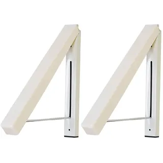 WFCKPQF 2PCS Kleiderhaken Klappbar Aussenbereich, Klapphaken kleiderwandhaken, Wäschelüfter Wand Kleiderständer Kleiderbügel Kleiderlüfter Garderobenhaken Wandgarderobe, Platzsparend, Geeignet, Weiß