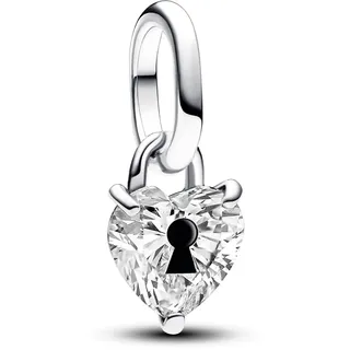 Pandora ME Schlüsselloch Herz Mini-Charm-Anhänger aus Sterling Silber mit Zirkonia, Kompatibel ME und Moments Armbändern, 793086C01