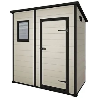 6x4, Kunststoff-Schuppen, Braun - Gartenhaus - Mit Frontfenster - 183.5x111x200.5 cm