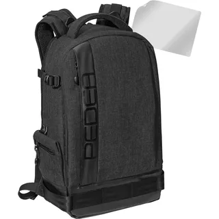 PEDEA DSLR-Kamerarucksack "Fashion" mit Displayschutzfolie für Fujifilm XF10 / Sony Alpha 5000 / Canon EOS 5D Mark IV 6D 600D 700D / Nikon D5000 D5100 D7200 / Panasonic Lumix DMC G5 GF7, schwarz
