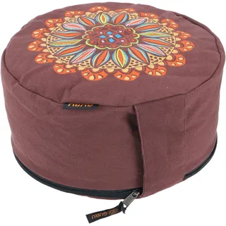 Guru-Shop Meditationskissen Yoga Kissen, Yogakissen, bedrucktes.. braun