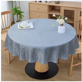simurq Tischdecke Abwaschbar Rund 140 cm Grau