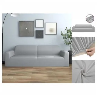 vidaXL Stretch Sofahusse 3-Sitzer Grau Polyester-Jersey