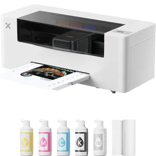 xTool DTF Drucker mit Zwei 1600-Druckköpfen. 24/7 automatische Wartung, 356mm A3 DTF-Druck für T-Shirts. HD-Drucke mit 720x1800 DPI, RIP-Software für Win & Mac und KI-Kalibrierung für jeden Stoff.