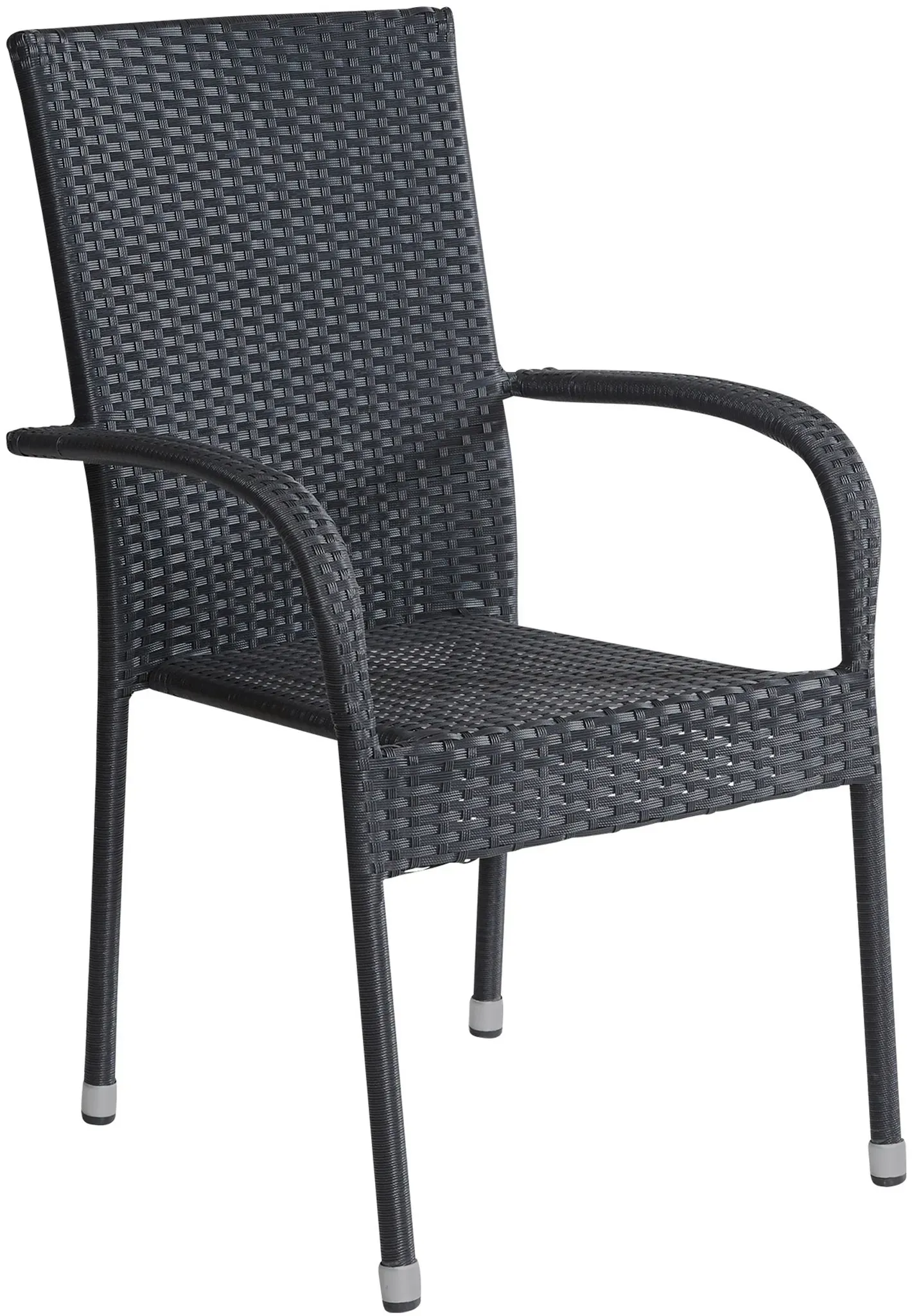 LC Garden »Lübeck« Gartenstuhl Polyrattan Schwarz Stapelstuhl Gartensessel stapelbar