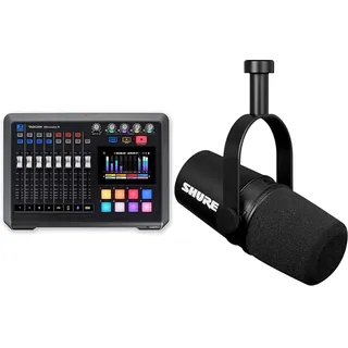 Tascam Mixcast 4 – für Podcaster, Videocaster & Shure MV7X XLR Podcast-Mikrofon