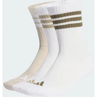 adidas 3-Streifen Dämpfende Sportswear Crew Socken 3 Paar Beige/Weiß 37-39