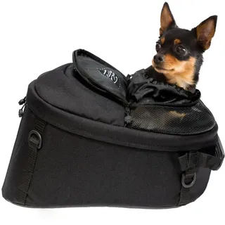 DEEMEED Pet Bag Motorrad Tasche für Hunde (2-36 kg), wasserdicht, tragbar, dreifach belüftet, Gepäckablage oder Sitz, aus Cordura (HYBRID)