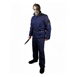 Trick or Treat Kostüm Michael Myers Kostüm - Halloween Kills Horror Look, Lizenzierter Overall zum aktuellen Halloween-Film von 2021 blau