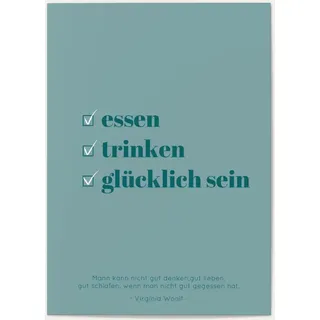 Menükarten zur Hochzeit selbst gestalten - Checkliste - Grün | Wunderkarten.de