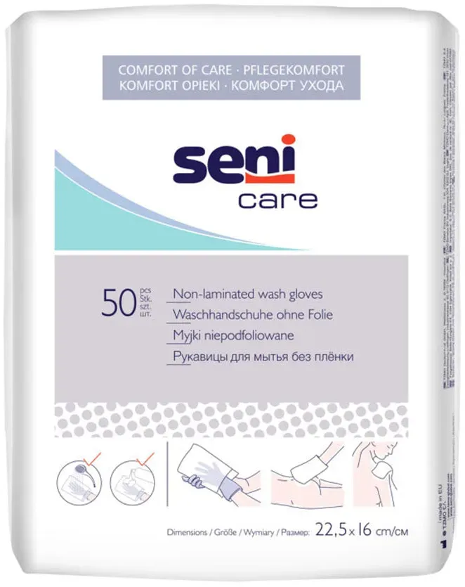 Seni Care Waschhandschuhe ohne Folie 12 x 50 = 600 Stück