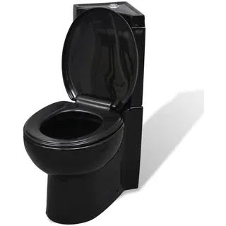 vidaXL Toilette für Ecke Keramik Schwarz