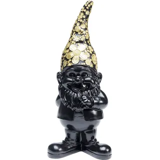 Kare Deko Figur Zwerg Standing Schwarz, Gold, 46cm