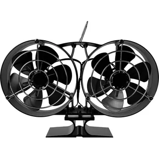 INF Wärmebetriebener Ofenventilator für offene Öfen – effiziente Wärmeverteilung - Schwarz