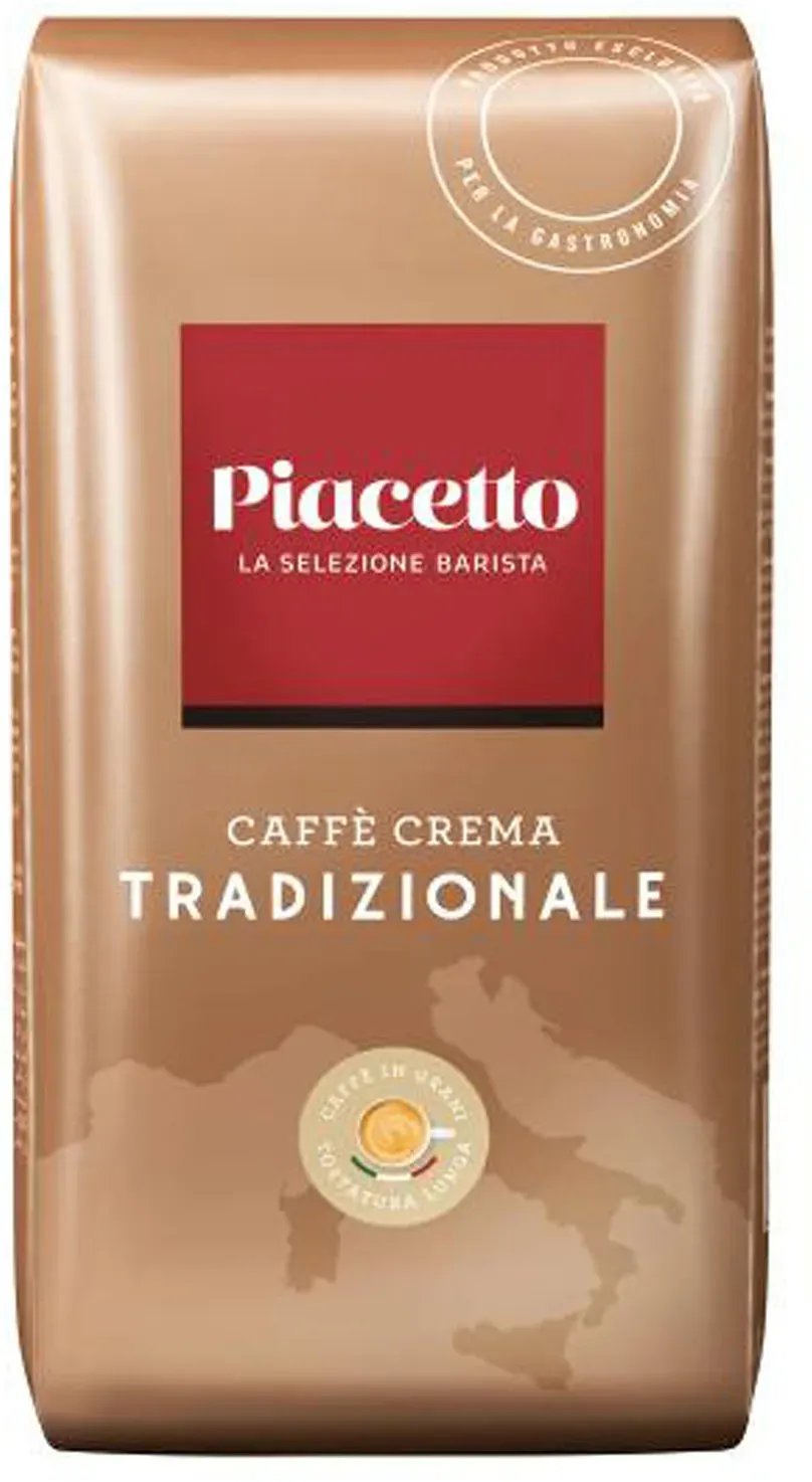 Piacetto Tradizionale Caffè Crema - 1x 1 kg Ganze Bohne - Intensität: 6/6