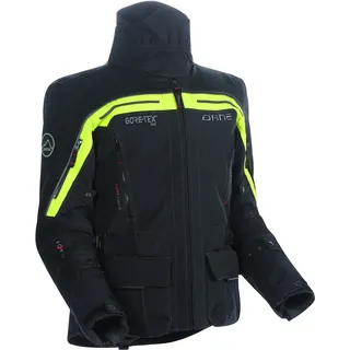 DANE Nimbus 2 Pro wasserdichte Motorrad Textiljacke, schwarz-gelb, Größe 62 für Männer