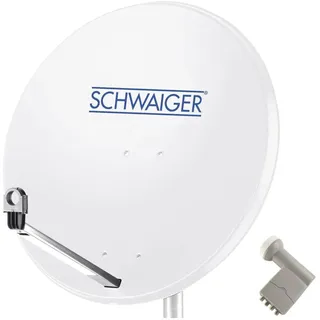 Schwaiger Sat-Spiegel 80cm hellgrau + Quad LNB