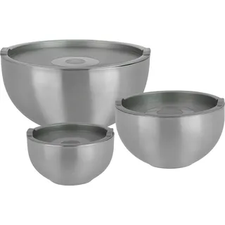 GSW Thermoschüssel-Set 6-tlg. mit Deckel, doppelwandige Isolierung warm und kalt – Edelstahl, rostfrei, 6-teilig, 824019