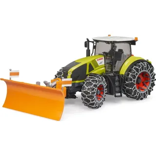 Bruder Claas Axion 950 mit Schneeketten und Räumschild