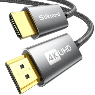Silkland HDMI Kabel 0.5Meter 4K@60Hz 2K@144Hz, HDMI 2.0 Kabel mit ARC UHD HDR 3D High Speed 18Gbps Ethernet, HDMI Kabel für Soundbar Fernseher Blu-Ray Beamer Laptop TV PS4/PS5 Konsole PC Monitor