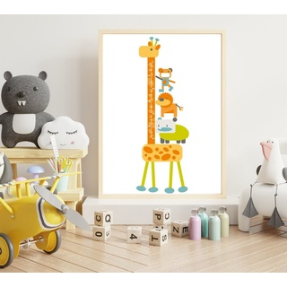 Alavya Home® Aufkleber Giraffe I Kinder-Höhentabelle, Wandtattoo Wandsticker, Messlatte Giraffe, Kinder Babyzimmer gelb