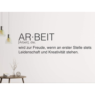 tjapalo® a108 Wandtattoo Büro Sprüche Motivation deutsch Wandsprüche Büro Motivationsspruch Arbeit, Farbe: Schwarz, Größe: B160xH38cm