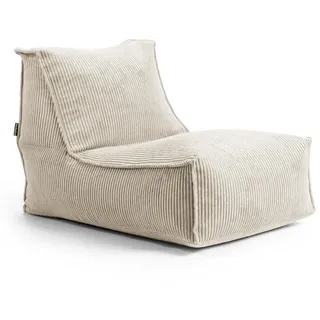 mokebo Sitzsack aus Cord Der Gelassene Bean Bag, Relaxliege oder Bodenkissen in Beige