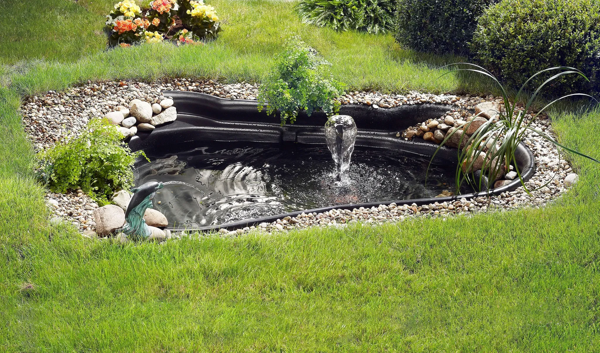 Fertigteich UBBINK "Start 1.000", schwarz, B:170cm H:65cm L:215cm, Polyethylen (PE), Teichschalen