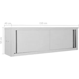 vidaXL Wandhängeschrank mit Schiebetüren 150×40×50 cm Edelstahl