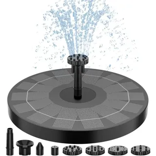 Solarbrunnen, 2,5 w, Solar-Gartenbrunnen für den Außenbereich, mit 6 Düsen für Zierteiche, Teich, Garten, Vogelbrunnen im Freien
