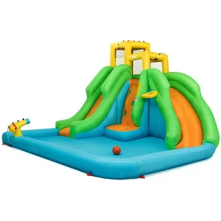 Costway Hüpfburg, Mehrfarbig, Kunststoff, 360x255x400 cm, Outdoor Spielzeug, Gartenspielzeug