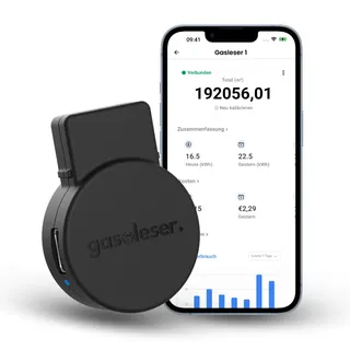 gasleser – Smarter WLAN Gaslesekopf für BK-Zähler Gaszähler | Zählerstand & Gasverbrauch live in App | Plug and Play Installation | Gas Reader