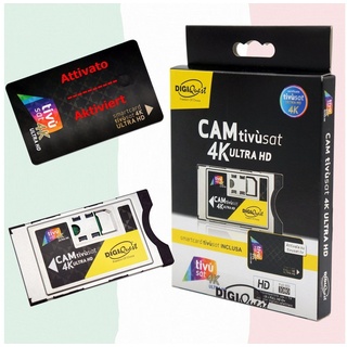 DIGIQuest 4K UHD Black TivuSat Card & 4K Ultra HD SmartCam (aktiviert) CI-Modul