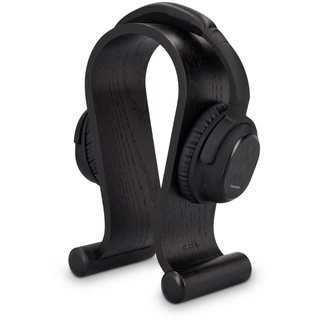 Kalibri Kopfhörerhalter Kopfhörerständer Universal aus Holz - Kopfhörer Halter Headset Halterung - On Ear Headphone Stand - Eichenholz in Schwarz