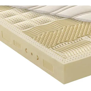 Linea Natura Latexmatratze Waldgrün, Weiß, Textil, H3, 80x200 cm, Made in Austria, Oeko-Tex® Standard 100, Bezug abnehmbar/waschbar, Ober- und Unterseite versteppt, optimale Belüftung, Tragegriffe, atmungsaktiv, Wendematratze, Schlafzimmer, Matratzen,