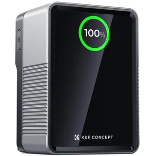 K&F CONCEPT KF-V99 Pro Mini V Mount Akku 99Wh 14.8V 6700mAh,V Lock Battery mit 100W PD USB-C Schnellladung mit D-TAP/Type-A/DC/USB-A/Type-C für Video Kamera Camcorder für BMPCC 4k 6k PS099E