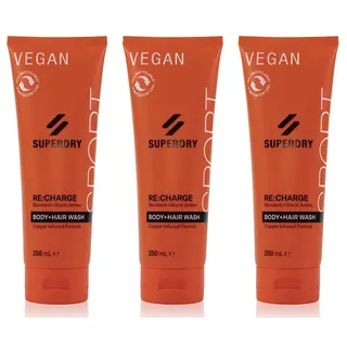 ✅ SUPERDRY Sport Funky Red 2in1 Hair und Body Wash Duschgel & Shampoo 3x 250ml ✅